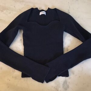 Pistola Dark Blue Ribbed Long Sleeve Top w/thumb holes